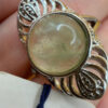 Nickel ring with natural prehnite, size O#111