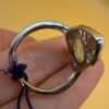 Nickel ring with natural prehnite, size O#111