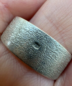 Sterling Silver Symbol Ring with Natural Ruby - Size Q