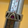 Sterling Silver Symbol Ring with Natural Ruby - Size Q#111