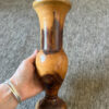 vintage hand-turned olive wood vase.
