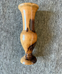 vintage hand-turned olive wood vase.
