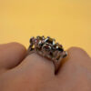 Natural Tourmaline Ring, 925 sterling silver, multi color natural tourmaline ring Uk size K#133