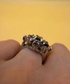 Natural Tourmaline Ring, 925 sterling silver, multi color natural tourmaline ring Uk size K#133