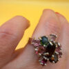 Natural Tourmaline Ring, 925 sterling silver, multi color natural tourmaline ring Uk size K#133