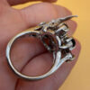 Natural Tourmaline Ring, 925 sterling silver, multi color natural tourmaline ring Uk size K#133