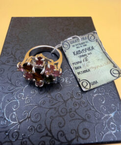 Natural Tourmaline Ring, 925 sterling silver, multi color natural tourmaline ring Uk size K