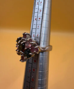 Natural Tourmaline Ring, 925 sterling silver, multi color natural tourmaline ring Uk size K
