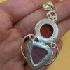 Wonderful silver angel pendant with red jasper and amethyst. Brings happiness. #134