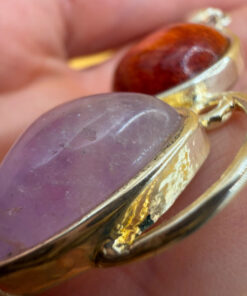 Wonderful silver angel pendant with red jasper and amethyst. Brings happiness