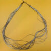vintage navajo sunburst liquid silver multi strand necklace