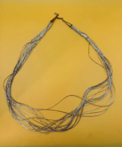 vintage navajo sunburst liquid silver multi strand necklace