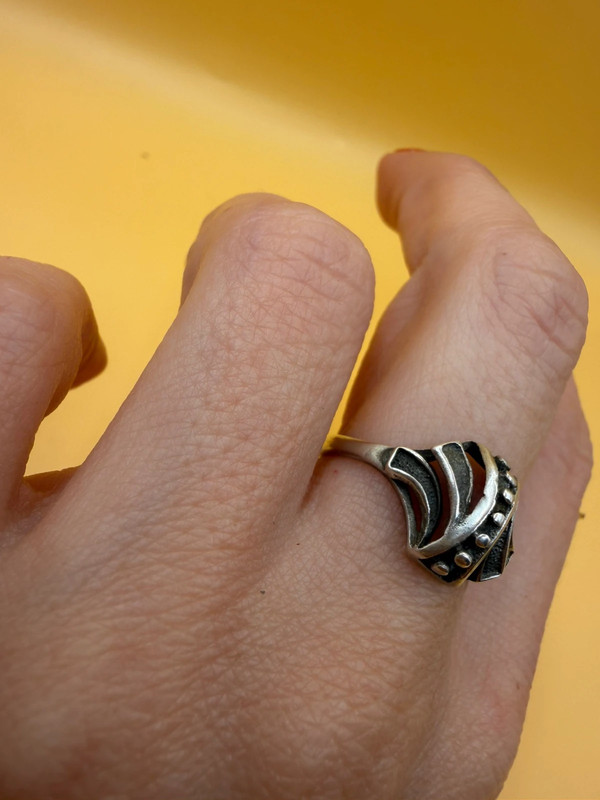 Soviet silver 875 ring Uk size O#143