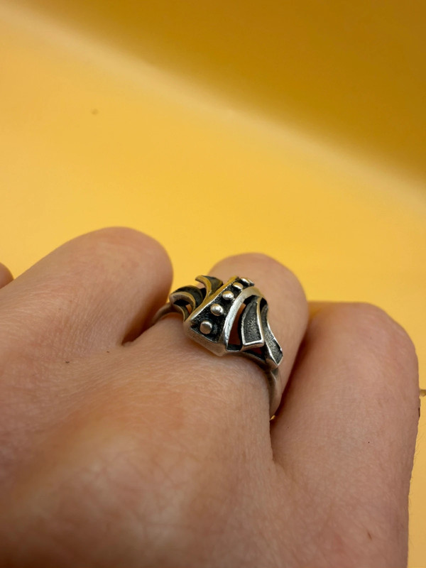 Soviet silver 875 ring Uk size O#143
