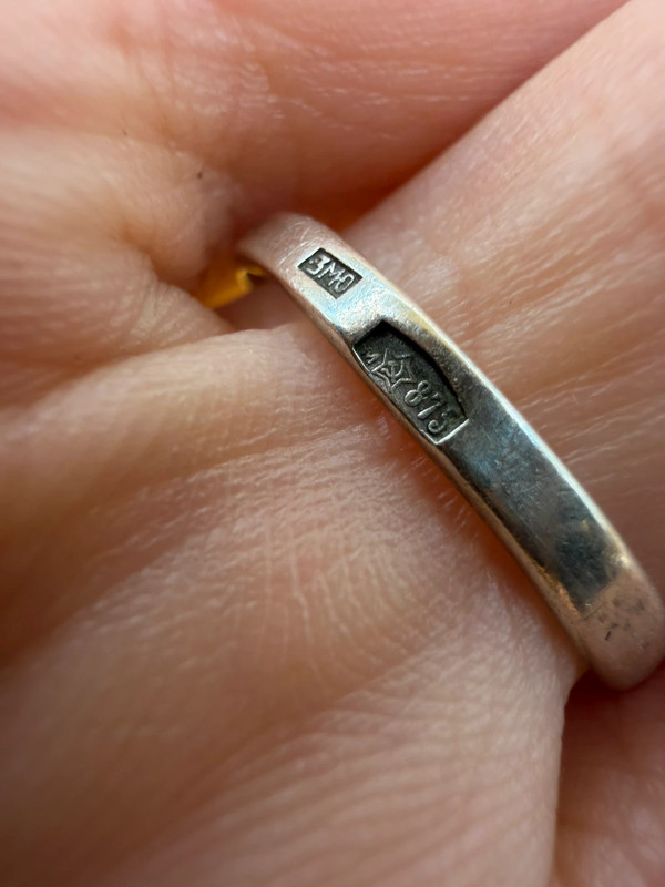 Soviet silver 875 ring Uk size O#143