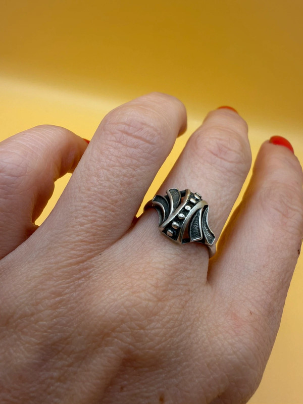 Soviet silver 875 ring Uk size O#143