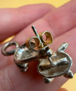 Sterling Silver Cat Clinging earrings Front back Cat Pet Lover Unique