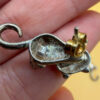 Sterling Silver Cat Clinging earrings Front back Cat Pet Lover Unique #143