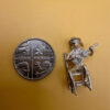 Vintage Charm  pendant Spanish Guitar Man in Chair Sterling Silver#6