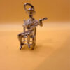 Vintage Charm  pendant Spanish Guitar Man in Chair Sterling Silver#6