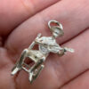 Vintage Charm  pendant Spanish Guitar Man in Chair Sterling Silver#6