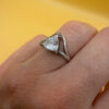 Uk size M sterling silver ring with large CZ #10