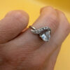 Uk size M sterling silver ring with large CZ #10