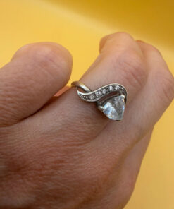 Uk size M sterling silver ring with large CZ