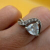 Uk size M sterling silver ring with large CZ #10