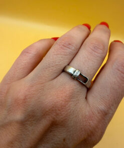 Sterling Silver ring designed like a belt Uk size O#11