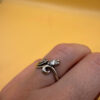 Uk size J vintage incredible sterling silver ring with sparkling CZ (#11)