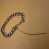 English Vintage 925 Sterling Silver Thick Curb Link Chain Bracelet