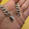 English Vintage 925 Sterling Silver Thick Curb Link Chain Bracelet