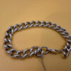English Vintage 925 Sterling Silver Thick Curb Link Chain Bracelet