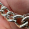 English Vintage 925 Sterling Silver Thick Curb Link Chain Bracelet