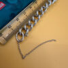 English Vintage 925 Sterling Silver Thick Curb Link Chain Bracelet