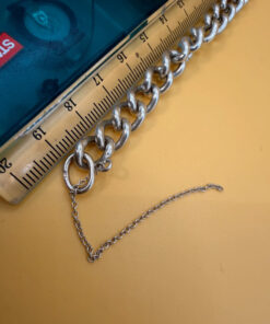 English Vintage 925 Sterling Silver Thick Curb Link Chain Bracelet
