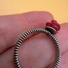 Uk size P sterling silver ring with coral rose #8