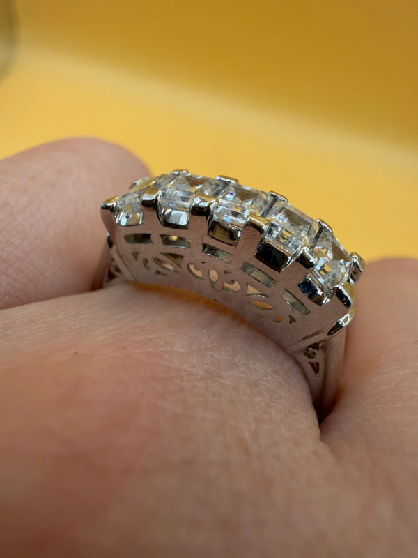 Incredible ring with high-quality cubic zirconia, size S, 925 sterling silver.#10