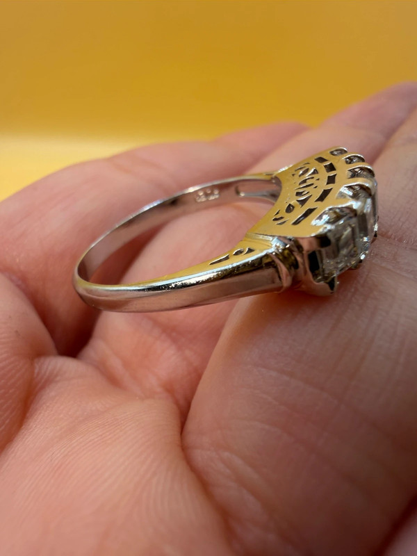 Incredible ring with high-quality cubic zirconia, size S, 925 sterling silver.#10