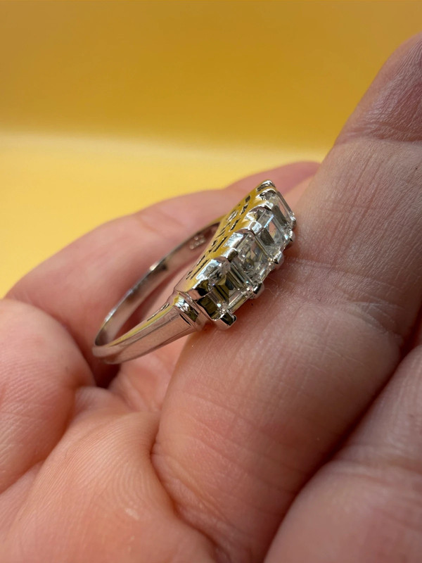 Incredible ring with high-quality cubic zirconia, size S, 925 sterling silver.#10