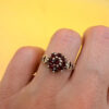 Stunning vintage sterling silver 925 ring with natural garnet, size O.#8