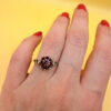 Stunning vintage sterling silver 925 ring with natural garnet, size O.#8