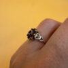 Stunning vintage sterling silver 925 ring with natural garnet, size O.#8