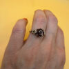 Stunning vintage sterling silver 925 ring with natural garnet, size O.#8
