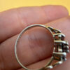 Stunning vintage sterling silver 925 ring with natural garnet, size O.#8