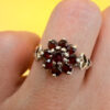 Stunning vintage sterling silver 925 ring with natural garnet, size O.#8