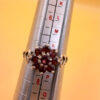 Stunning vintage sterling silver 925 ring with natural garnet, size O.#8