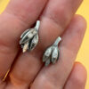 Soviet 60s sterling silver earrings #40