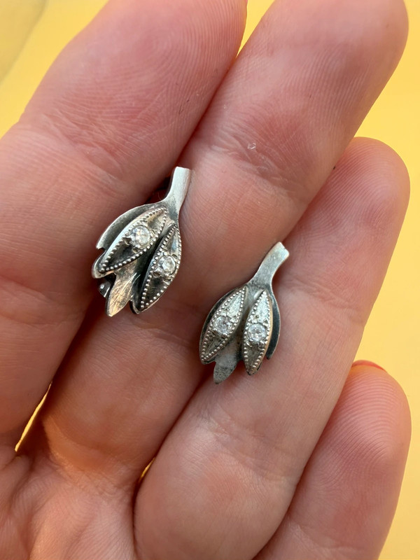 Soviet 60s sterling silver earrings #40
